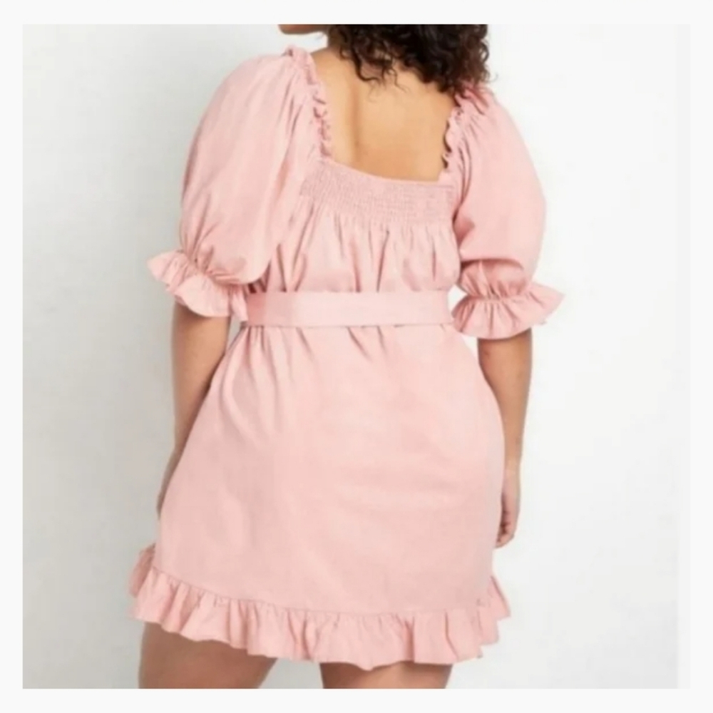 Eloquii Blush Pink Ruffle Mini Dress